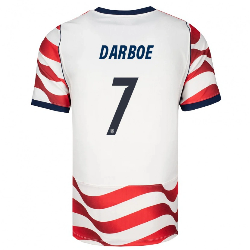 Danxen Mujer Camiseta Estados Unidos Bajung Darboe #7 Rojo Blanco Negro 1ª Equipación 26-28 La Camisa México