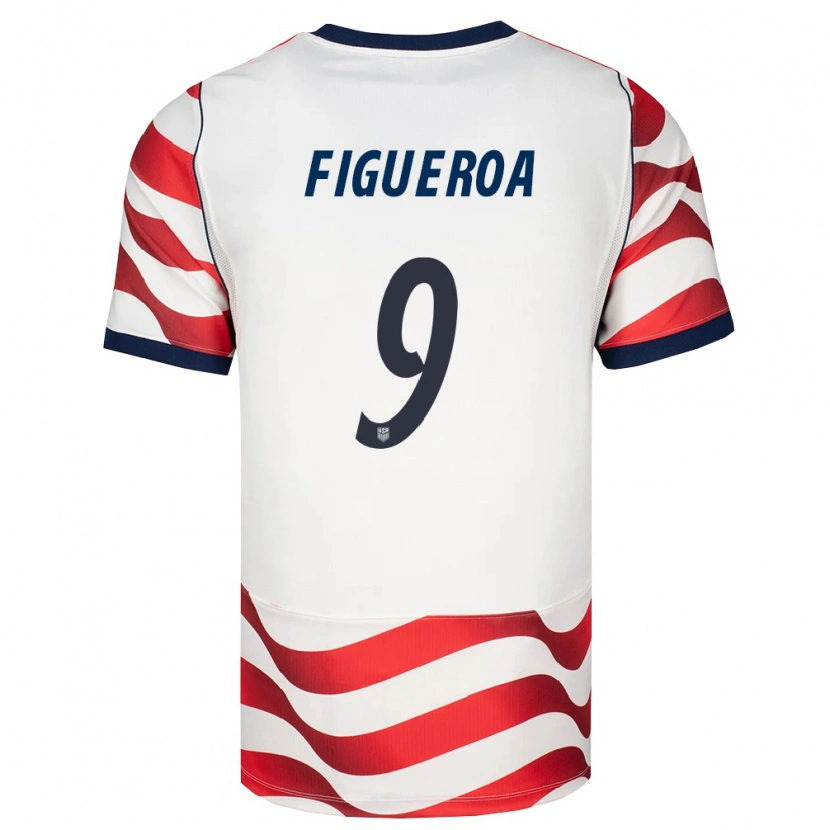 Danxen Mujer Camiseta Estados Unidos Keyrol Figueroa #9 Rojo Blanco Negro 1ª Equipación 26-28 La Camisa México