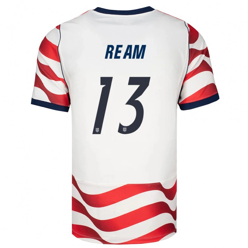 Danxen Mujer Camiseta Estados Unidos Tim Ream #13 Rojo Blanco Negro 1ª Equipación 26-28 La Camisa México