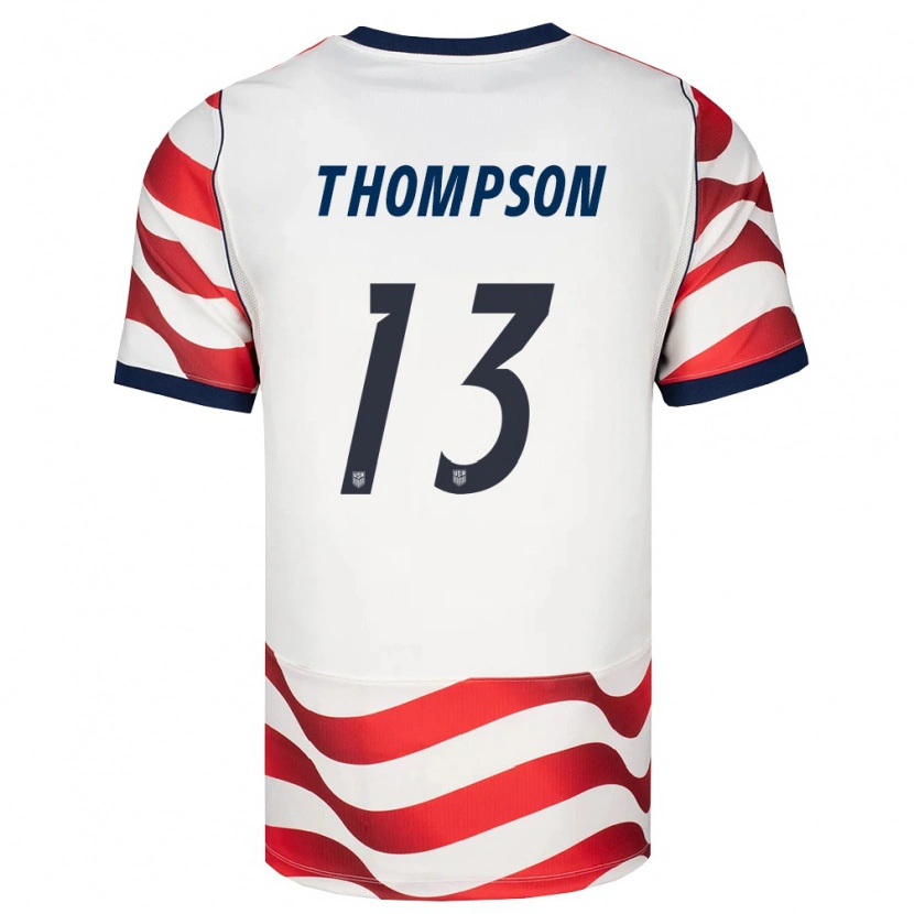 Danxen Mujer Camiseta Estados Unidos Alyssa Thompson #13 Rojo Blanco Negro 1ª Equipación 26-28 La Camisa México