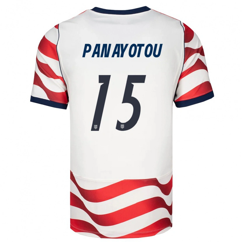 Danxen Mujer Camiseta Estados Unidos Jack Panayotou #15 Rojo Blanco Negro 1ª Equipación 26-28 La Camisa México