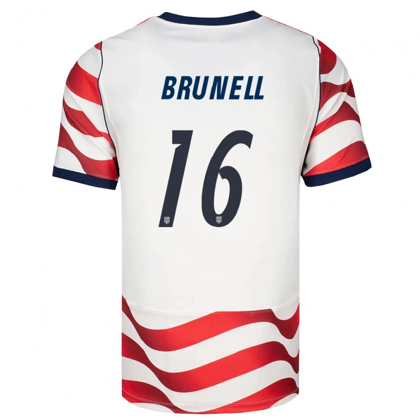 Danxen Mujer Camiseta Estados Unidos Snyder Brunell #16 Rojo Blanco Negro 1ª Equipación 26-28 La Camisa México