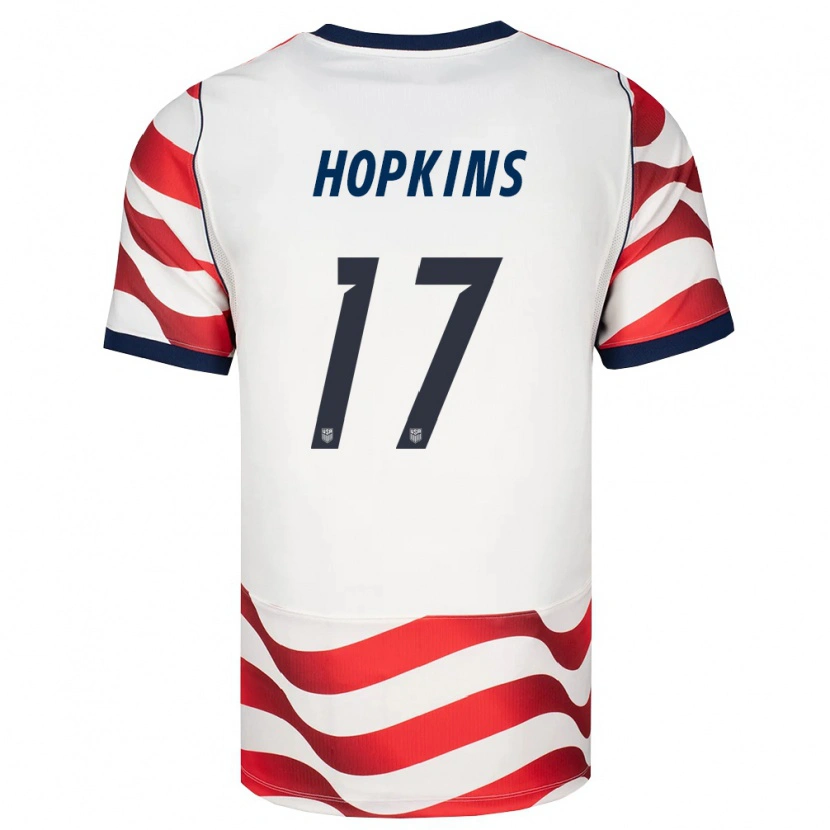 Danxen Mujer Camiseta Estados Unidos Jackson Hopkins #17 Rojo Blanco Negro 1ª Equipación 26-28 La Camisa México