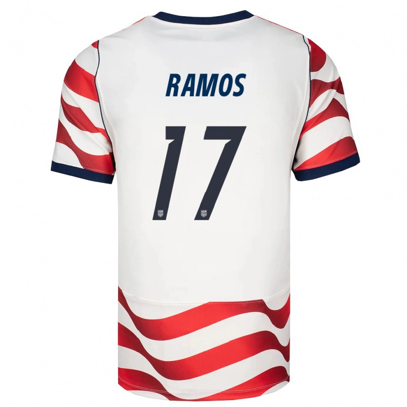 Danxen Mujer Camiseta Estados Unidos Rubén Ramos #17 Rojo Blanco Negro 1ª Equipación 26-28 La Camisa México