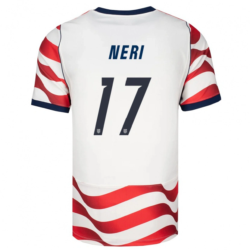 Danxen Mujer Camiseta Estados Unidos Rodrigo Neri #17 Rojo Blanco Negro 1ª Equipación 26-28 La Camisa México