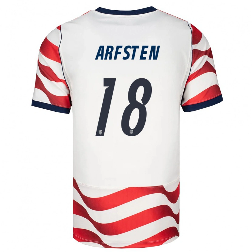 Danxen Mujer Camiseta Estados Unidos Max Arfsten #18 Rojo Blanco Negro 1ª Equipación 26-28 La Camisa México