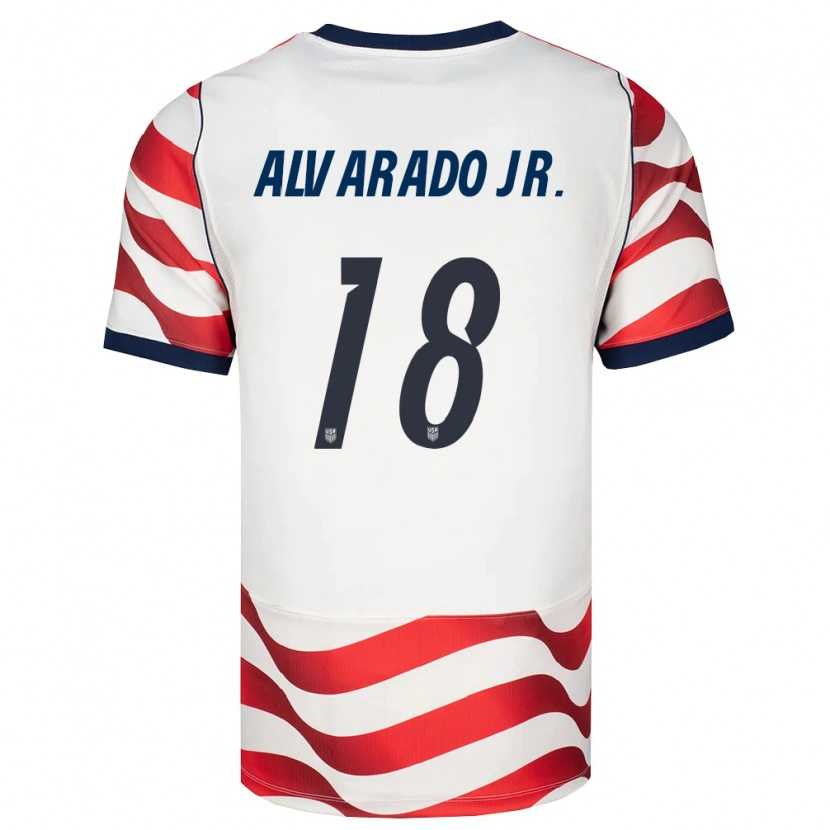 Danxen Mujer Camiseta Estados Unidos Alejandro Alvarado Jr #18 Rojo Blanco Negro 1ª Equipación 26-28 La Camisa México
