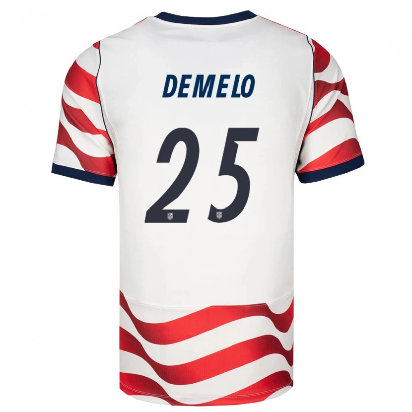 Danxen Mujer Camiseta Estados Unidos Savannah Demelo #25 Rojo Blanco Negro 1ª Equipación 26-28 La Camisa México