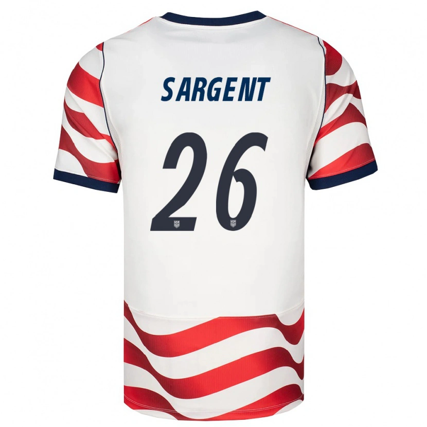 Danxen Mujer Camiseta Estados Unidos Josh Sargent #26 Rojo Blanco Negro 1ª Equipación 26-28 La Camisa México