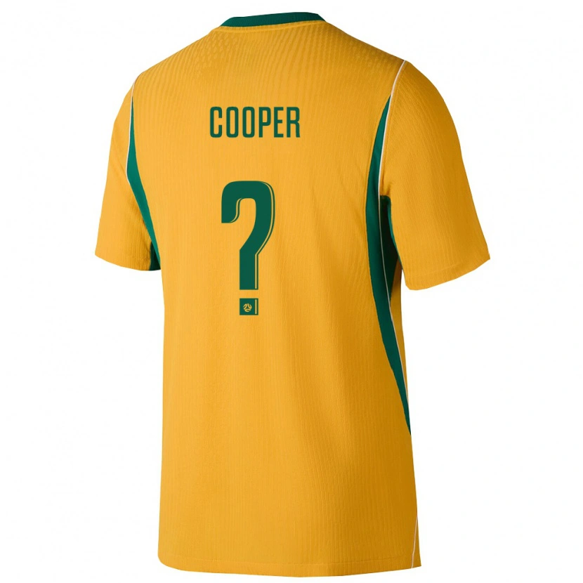 Danxen Mujer Camiseta Australia Max Cooper #0 Amarillo Verde 1ª Equipación 26-28 La Camisa México