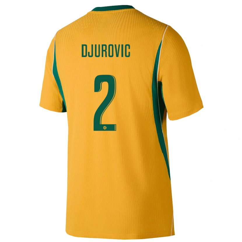 Danxen Mujer Camiseta Australia Nikola Djurovic #2 Amarillo Verde 1ª Equipación 26-28 La Camisa México