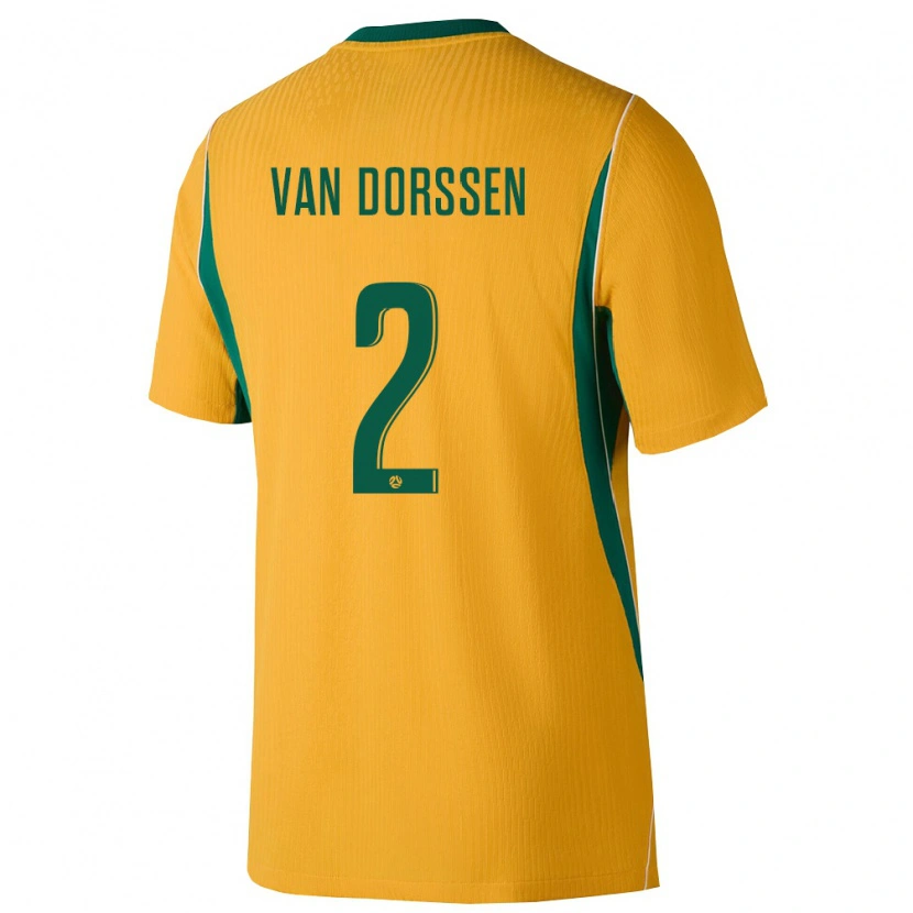 Danxen Mujer Camiseta Australia Ben Van Dorssen #2 Amarillo Verde 1ª Equipación 26-28 La Camisa México
