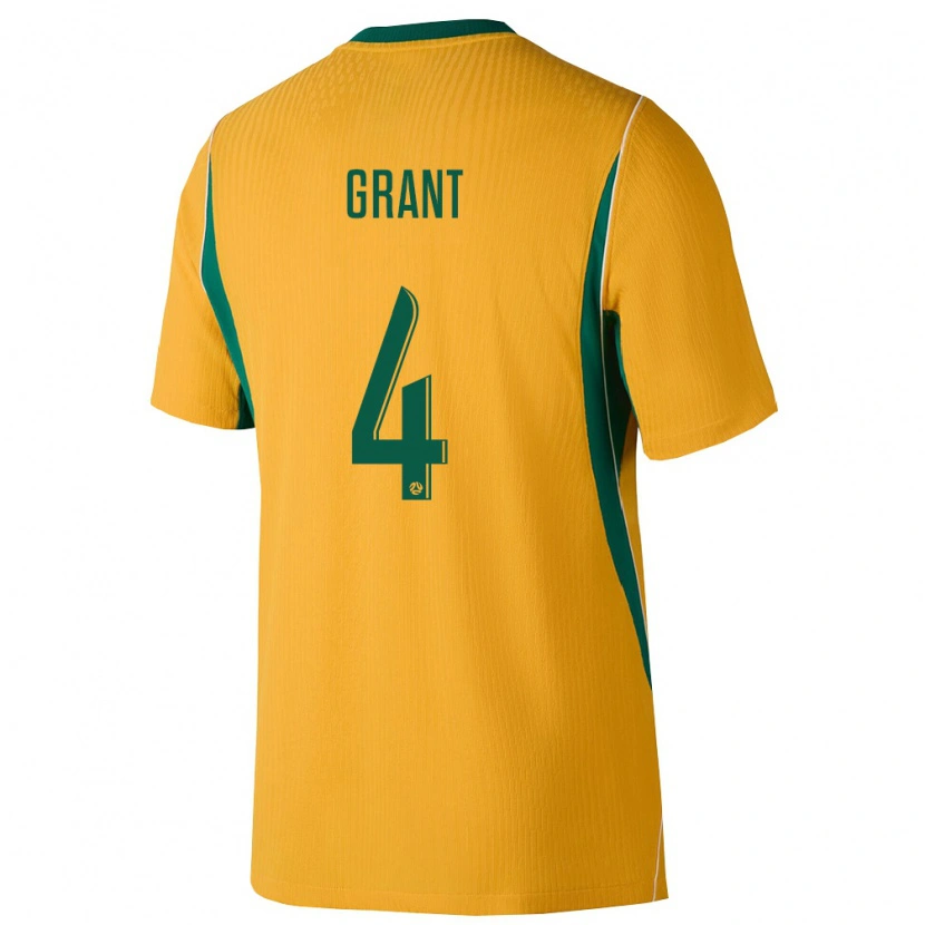 Danxen Mujer Camiseta Australia Rhyan Grant #4 Amarillo Verde 1ª Equipación 26-28 La Camisa México
