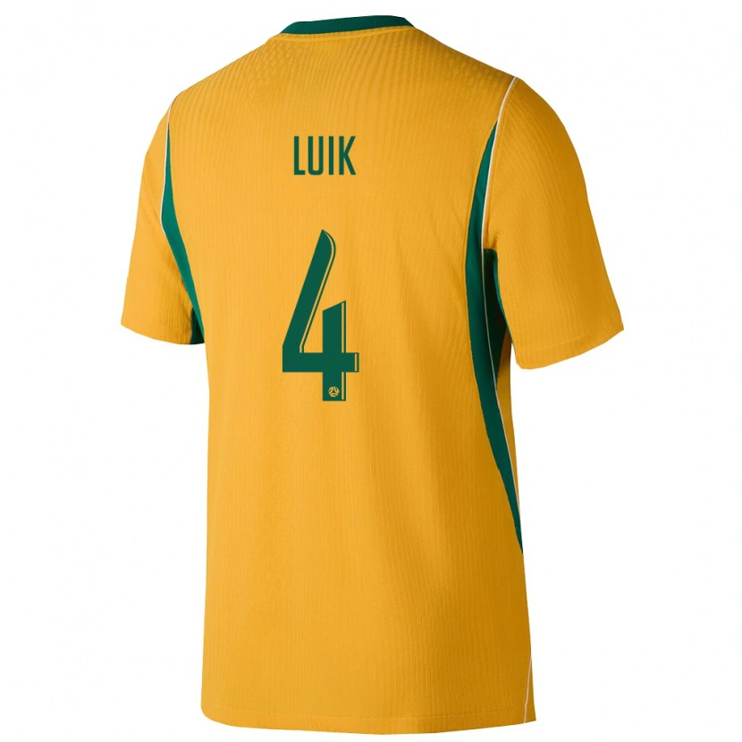 Danxen Mujer Camiseta Australia Aivi Luik #4 Amarillo Verde 1ª Equipación 26-28 La Camisa México