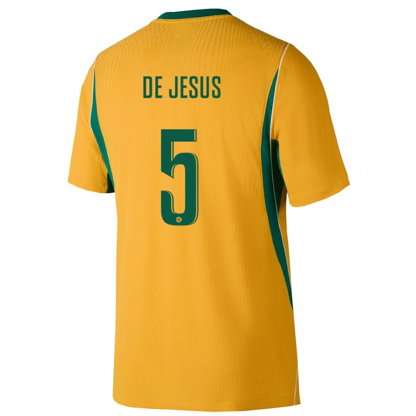Danxen Mujer Camiseta Australia Zach De Jesus #5 Amarillo Verde 1ª Equipación 26-28 La Camisa México