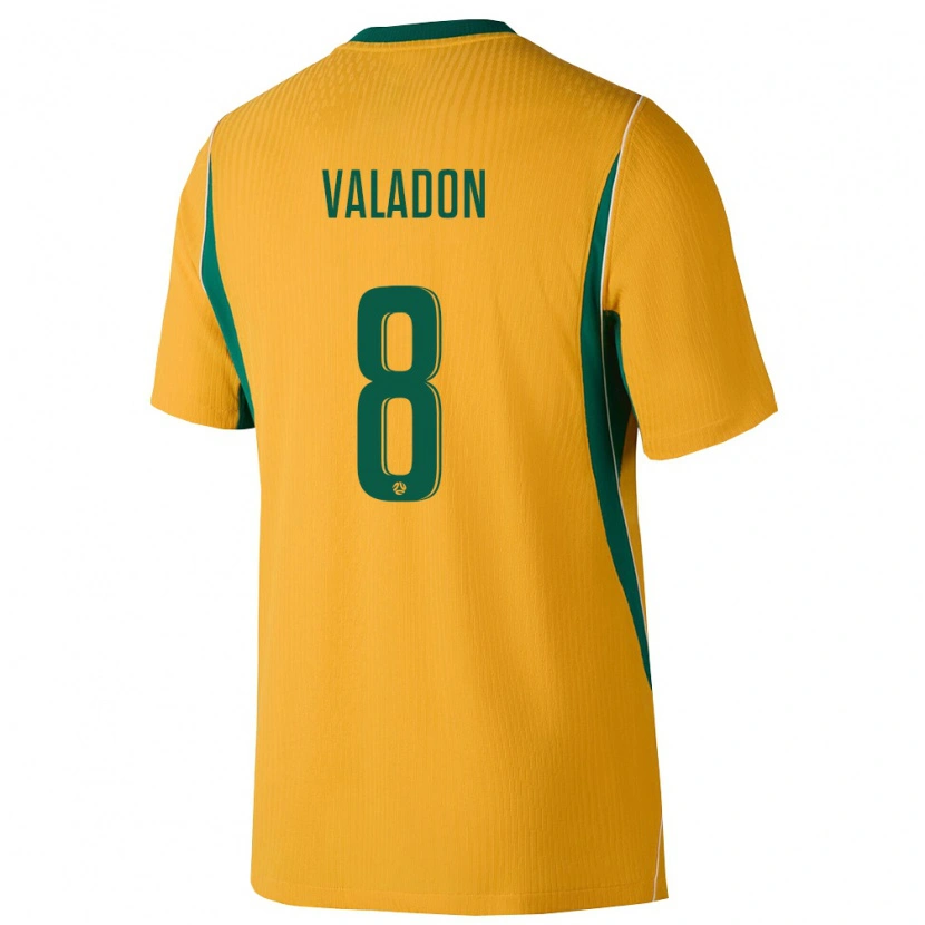 Danxen Mujer Camiseta Australia Jordi Valadon #8 Amarillo Verde 1ª Equipación 26-28 La Camisa México