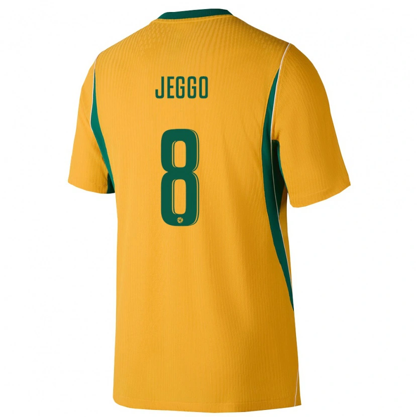 Danxen Mujer Camiseta Australia James Jeggo #8 Amarillo Verde 1ª Equipación 26-28 La Camisa México