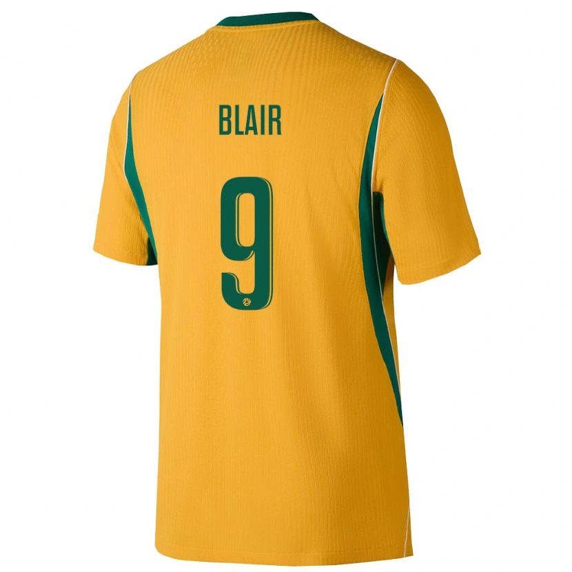 Danxen Mujer Camiseta Australia Nathanael Blair #9 Amarillo Verde 1ª Equipación 26-28 La Camisa México