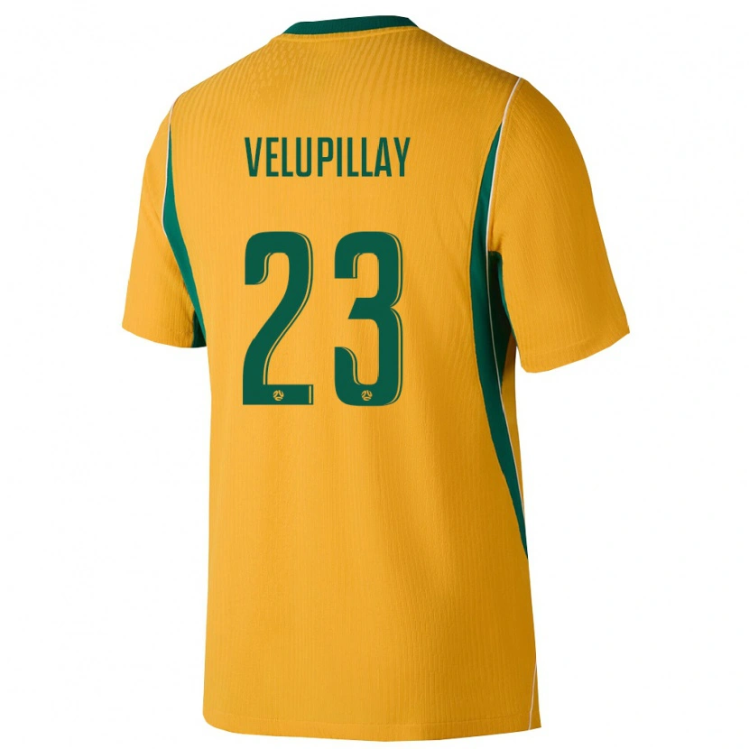 Danxen Mujer Camiseta Australia Nishan Velupillay #23 Amarillo Verde 1ª Equipación 26-28 La Camisa México