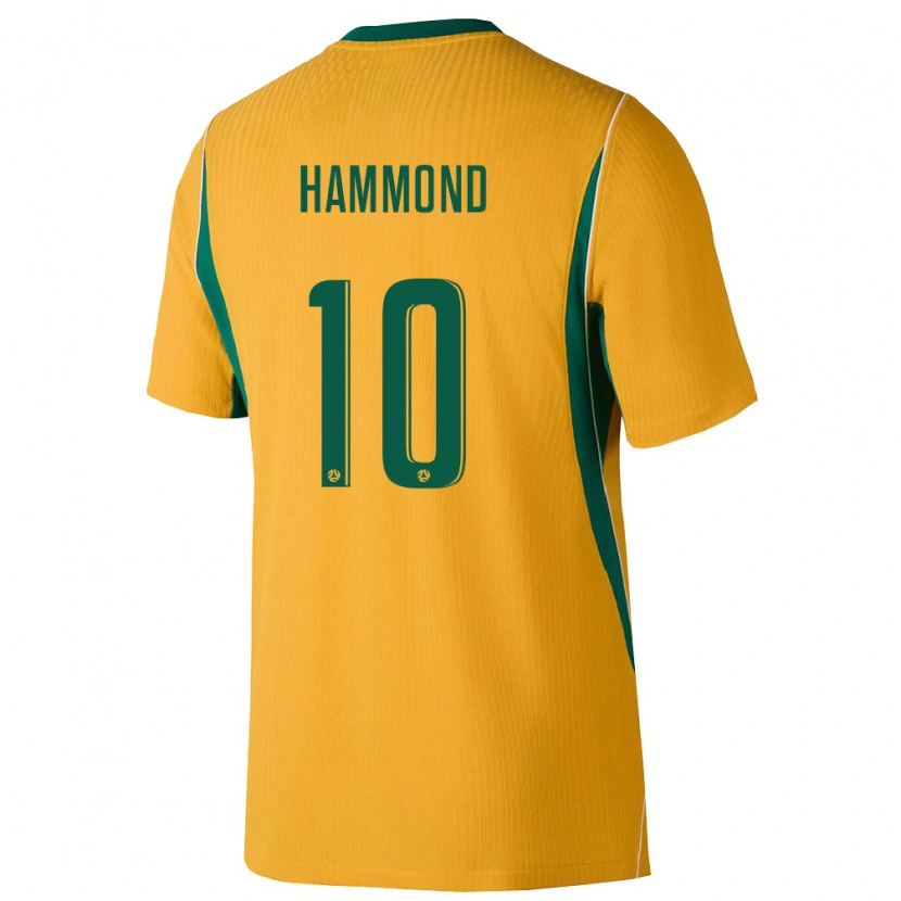 Danxen Mujer Camiseta Australia Aydan Hammond #10 Amarillo Verde 1ª Equipación 26-28 La Camisa México
