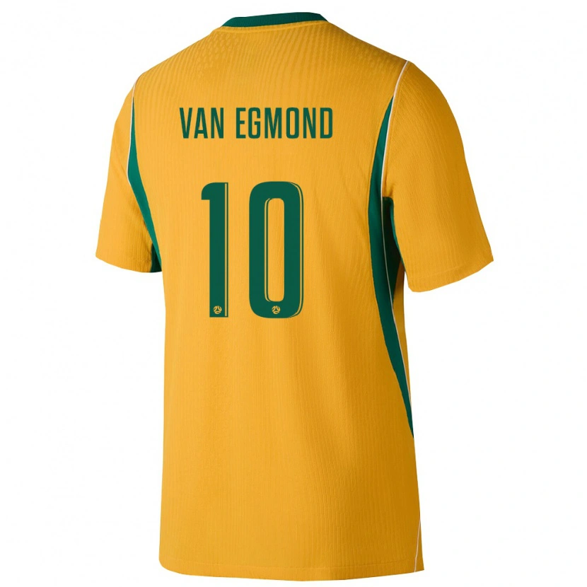 Danxen Mujer Camiseta Australia Emily Van Egmond #10 Amarillo Verde 1ª Equipación 26-28 La Camisa México