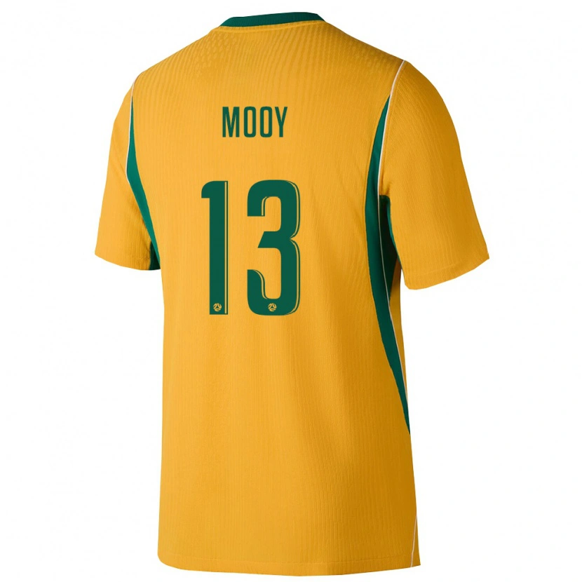 Danxen Mujer Camiseta Australia Aaron Mooy #13 Amarillo Verde 1ª Equipación 26-28 La Camisa México