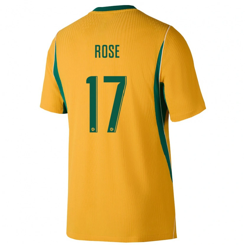 Danxen Mujer Camiseta Australia Jai Rose #17 Amarillo Verde 1ª Equipación 26-28 La Camisa México