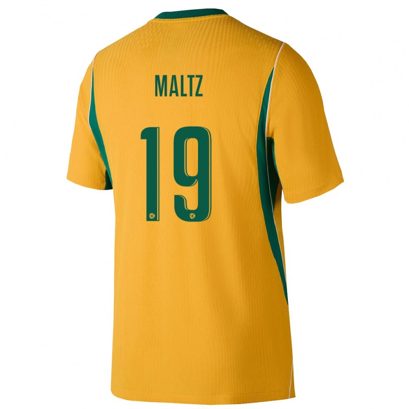 Danxen Mujer Camiseta Australia Jay Maltz #19 Amarillo Verde 1ª Equipación 26-28 La Camisa México