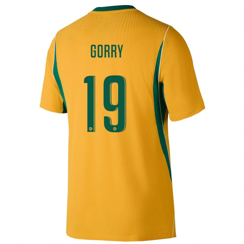 Danxen Mujer Camiseta Australia Katrina Gorry #19 Amarillo Verde 1ª Equipación 26-28 La Camisa México