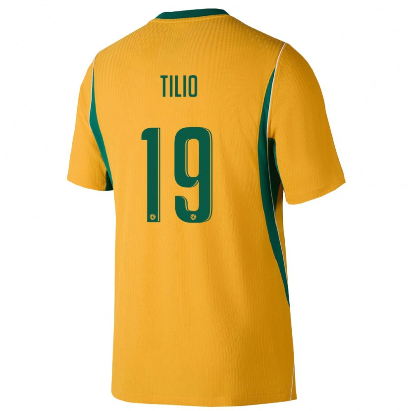 Danxen Mujer Camiseta Australia Marco Tilio #19 Amarillo Verde 1ª Equipación 26-28 La Camisa México