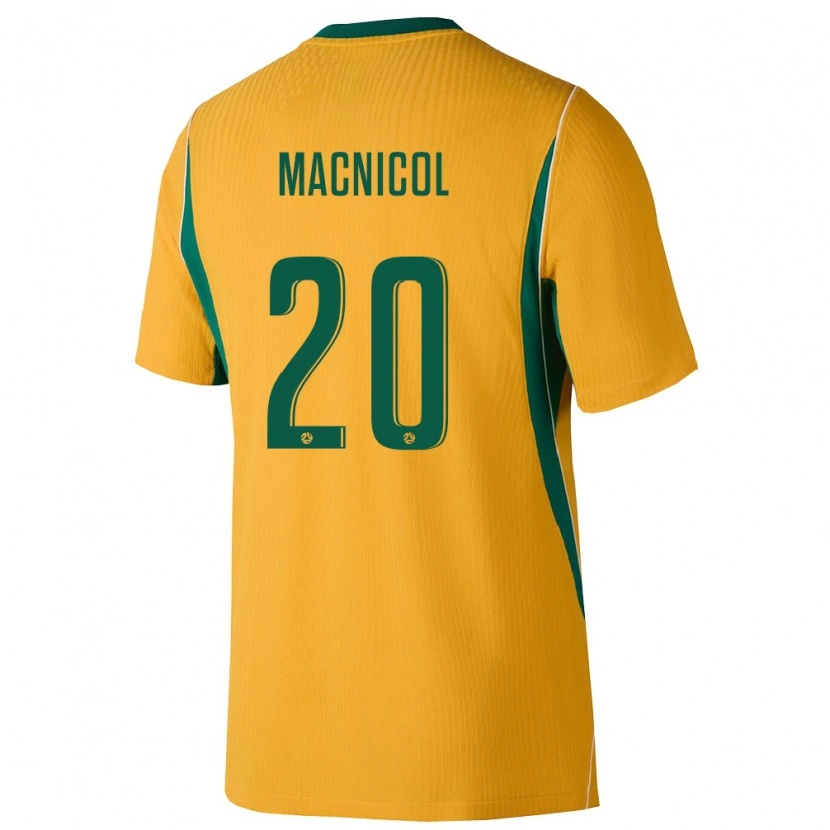 Danxen Mujer Camiseta Australia Quinn Macnicol #20 Amarillo Verde 1ª Equipación 26-28 La Camisa México