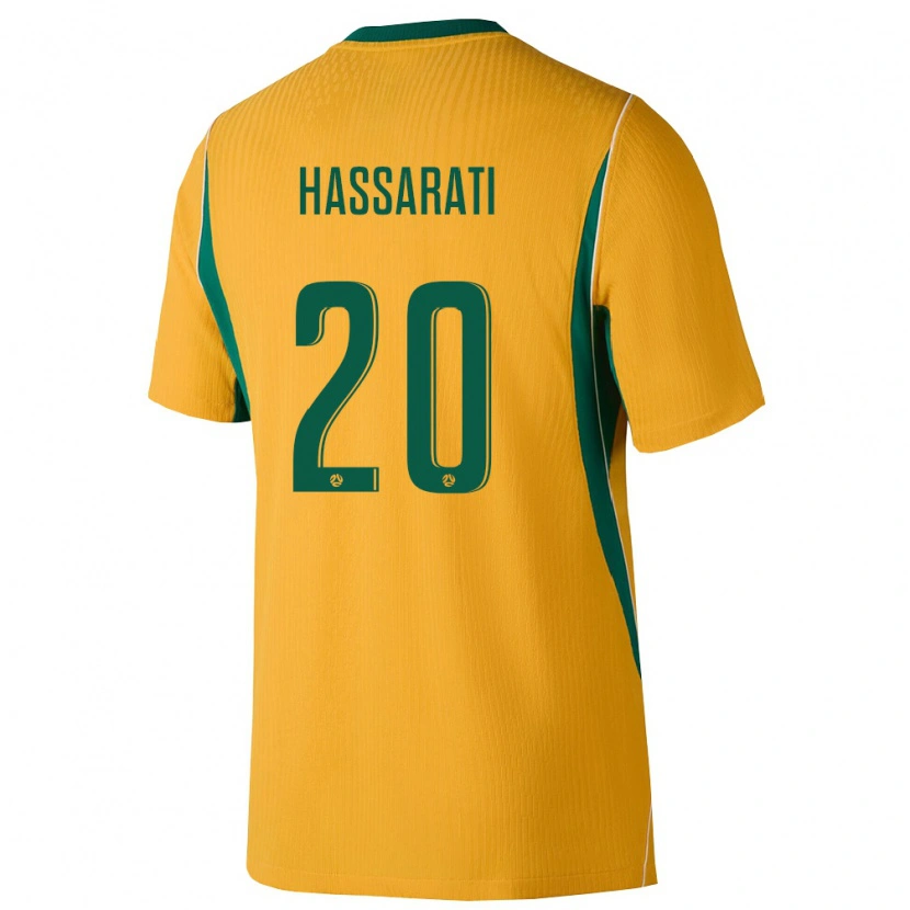 Danxen Mujer Camiseta Australia Georgio Hassarati #20 Amarillo Verde 1ª Equipación 26-28 La Camisa México