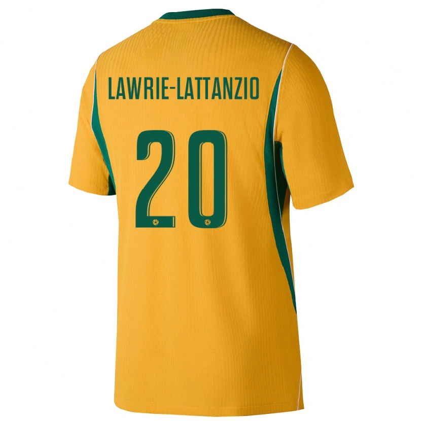 Danxen Mujer Camiseta Australia Luis Lawrie Lattanzio #20 Amarillo Verde 1ª Equipación 26-28 La Camisa México