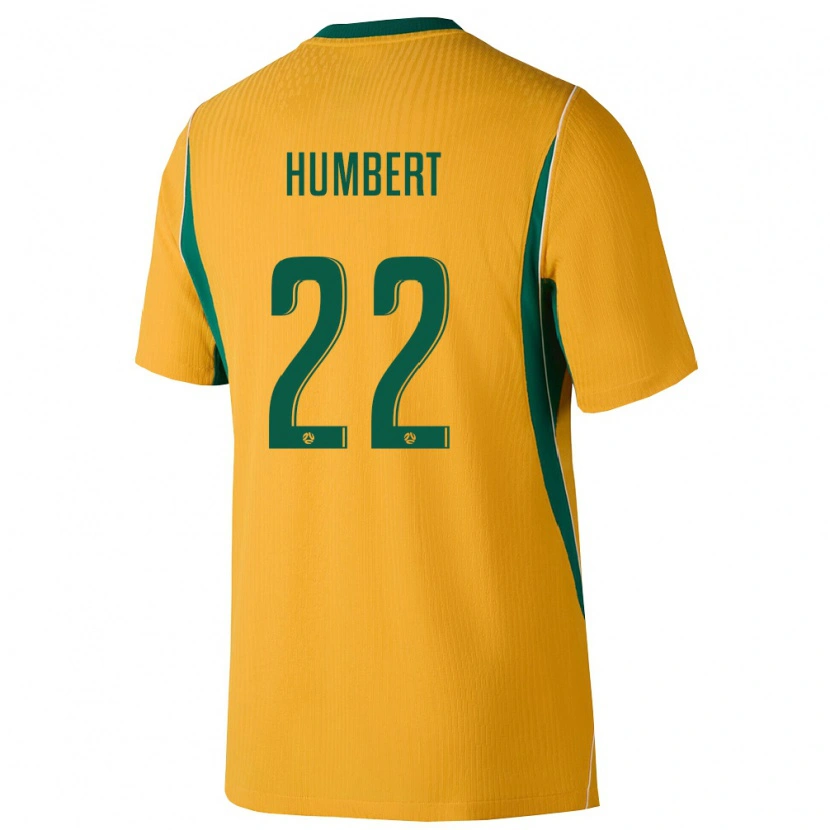 Danxen Mujer Camiseta Australia Marcus Humbert #22 Amarillo Verde 1ª Equipación 26-28 La Camisa México