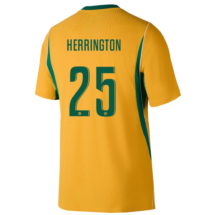 Danxen Mujer Camiseta Australia Lucas Herrington #25 Amarillo Verde 1ª Equipación 26-28 La Camisa México