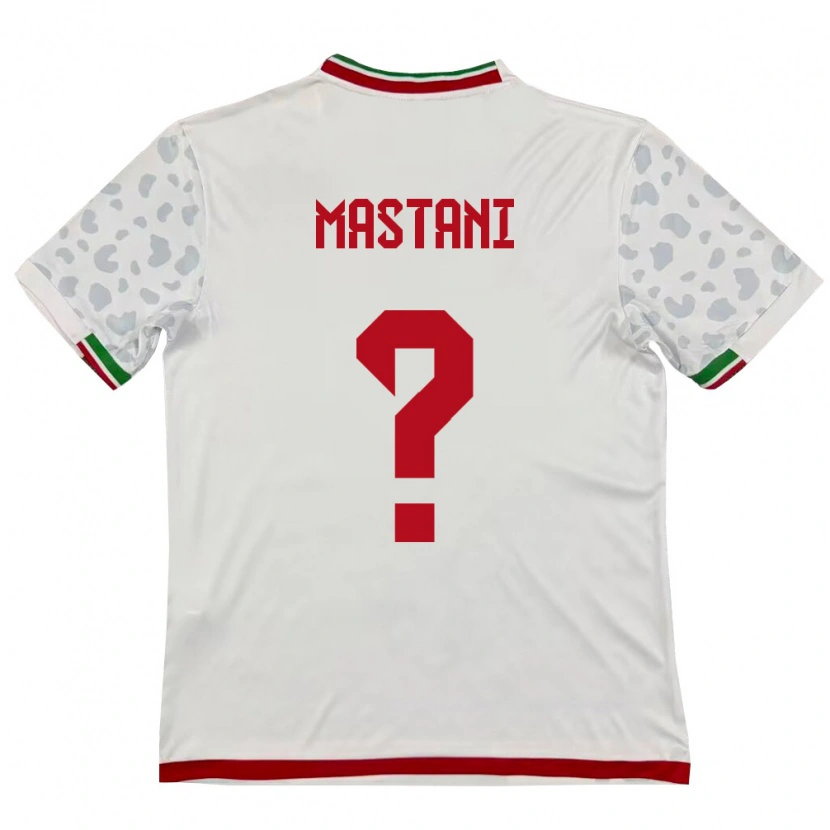 Danxen Mujer Camiseta Irán Ali Mastani #0 Blanco Rojo 1ª Equipación 26-28 La Camisa México