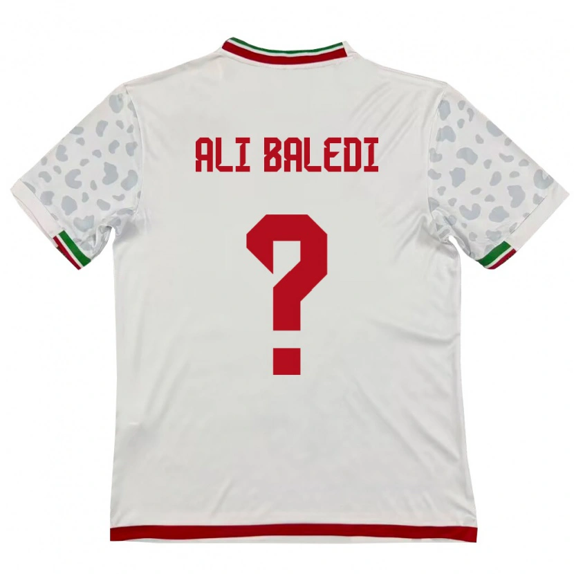 Danxen Mujer Camiseta Irán Morteza Ali Baledi #0 Blanco Rojo 1ª Equipación 26-28 La Camisa México