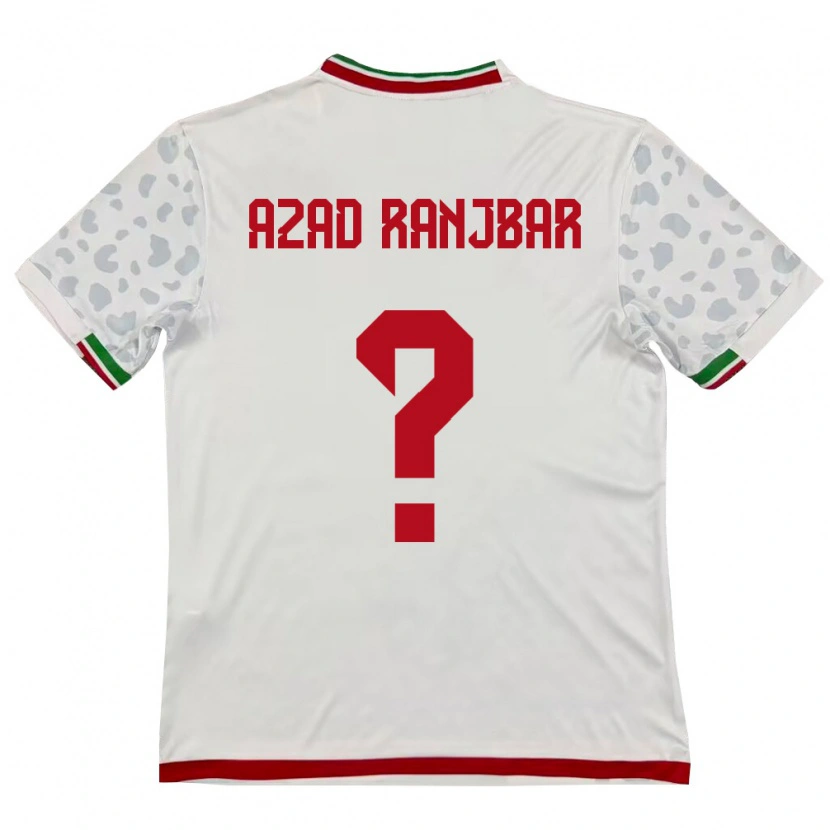 Danxen Mujer Camiseta Irán Pouria Azad Ranjbar #0 Blanco Rojo 1ª Equipación 26-28 La Camisa México