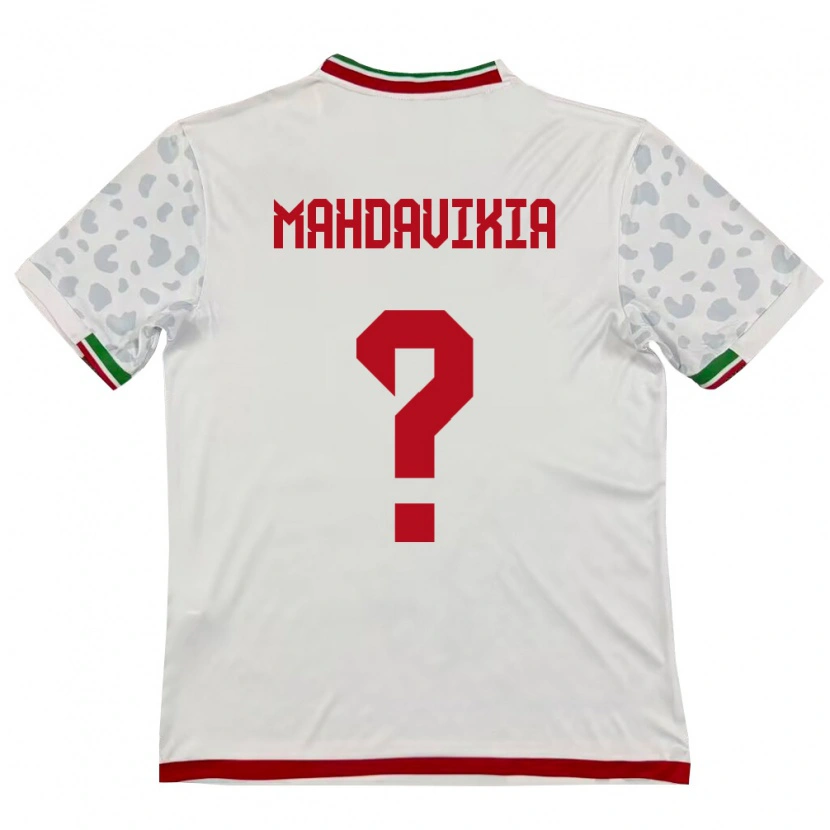 Danxen Mujer Camiseta Irán Ario Mahdavikia #0 Blanco Rojo 1ª Equipación 26-28 La Camisa México