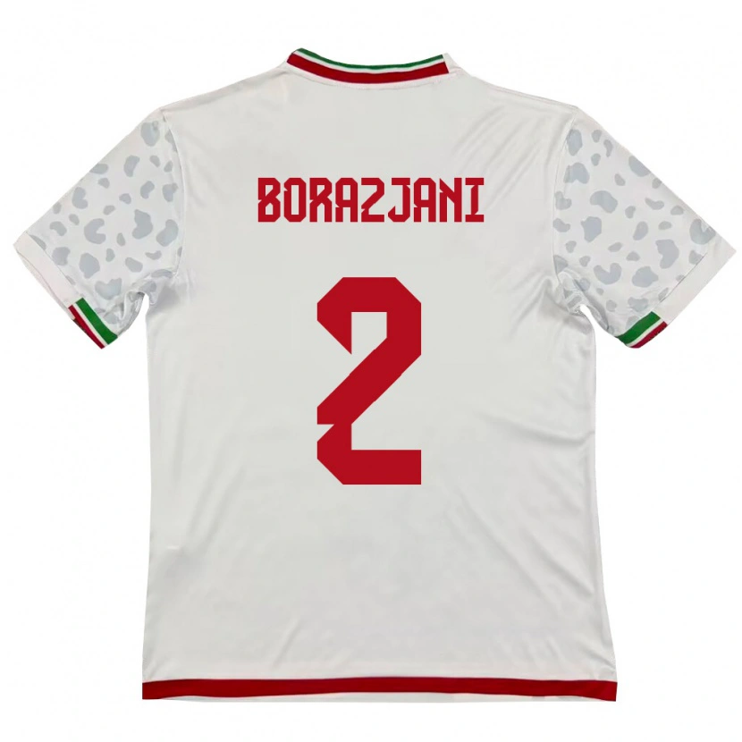 Danxen Mujer Camiseta Irán Fatemeh Amineh Borazjani #2 Blanco Rojo 1ª Equipación 26-28 La Camisa México