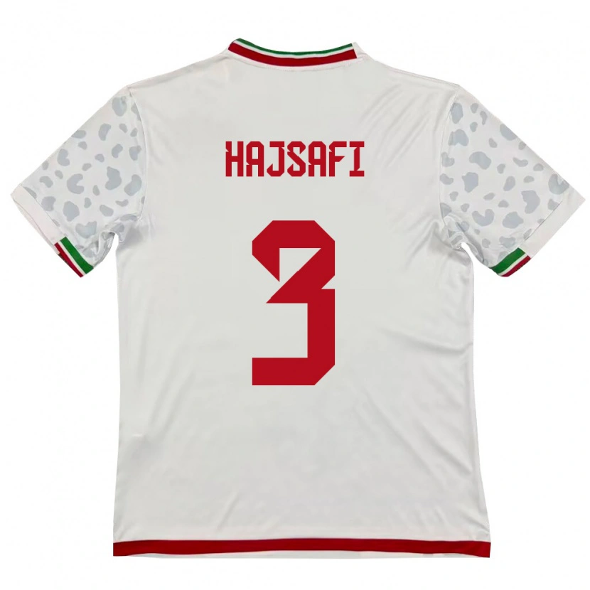 Danxen Mujer Camiseta Irán Ehsan Hajsafi #3 Blanco Rojo 1ª Equipación 26-28 La Camisa México