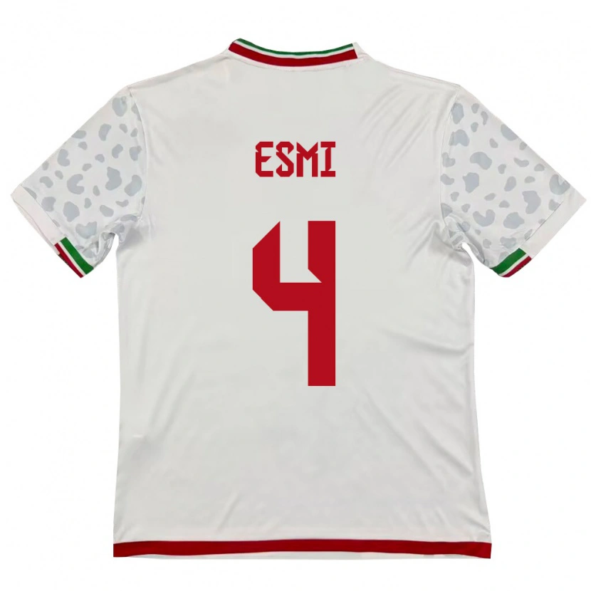 Danxen Mujer Camiseta Irán Pouya Esmi #4 Blanco Rojo 1ª Equipación 26-28 La Camisa México