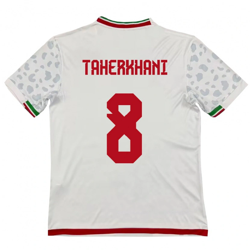 Danxen Mujer Camiseta Irán Behnaz Taherkhani #8 Blanco Rojo 1ª Equipación 26-28 La Camisa México