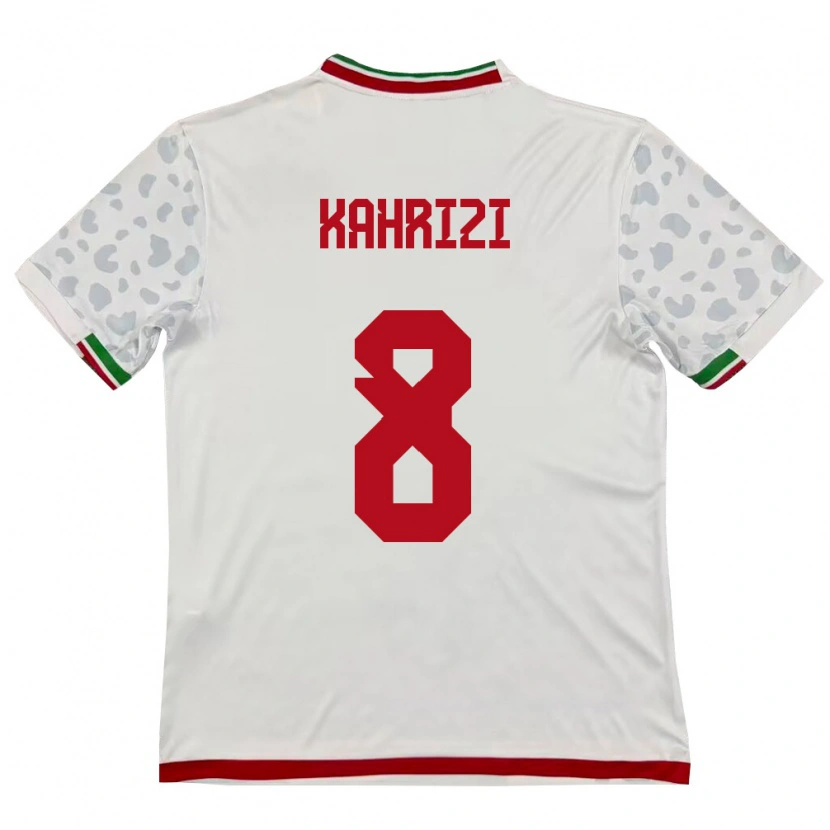 Danxen Mujer Camiseta Irán Abbas Kahrizi #8 Blanco Rojo 1ª Equipación 26-28 La Camisa México