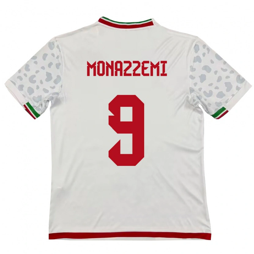 Danxen Mujer Camiseta Irán Alireza Monazzemi #9 Blanco Rojo 1ª Equipación 26-28 La Camisa México
