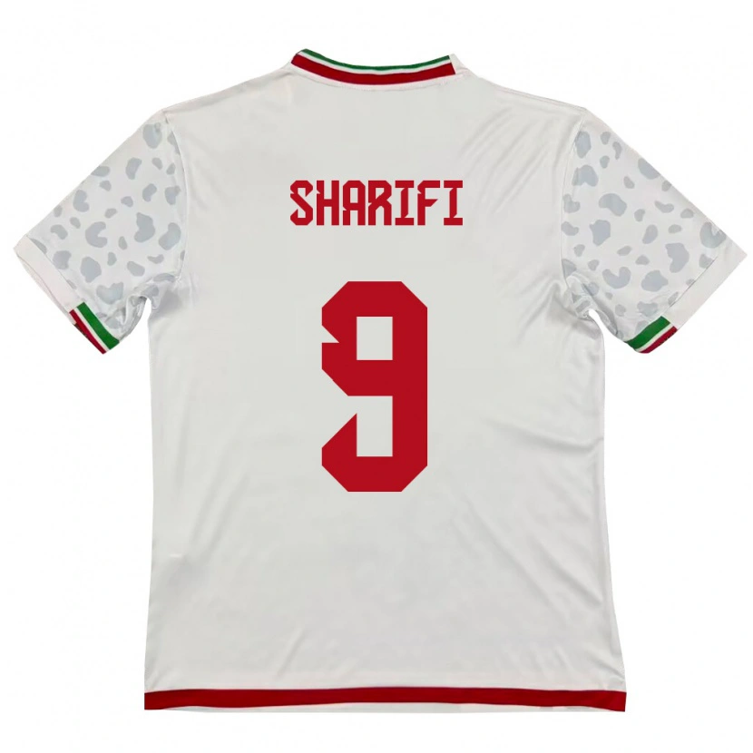 Danxen Mujer Camiseta Irán Alireza Sharifi #9 Blanco Rojo 1ª Equipación 26-28 La Camisa México