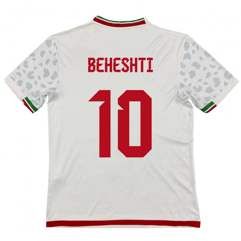 Danxen Mujer Camiseta Irán Mahan Beheshti #10 Blanco Rojo 1ª Equipación 26-28 La Camisa México