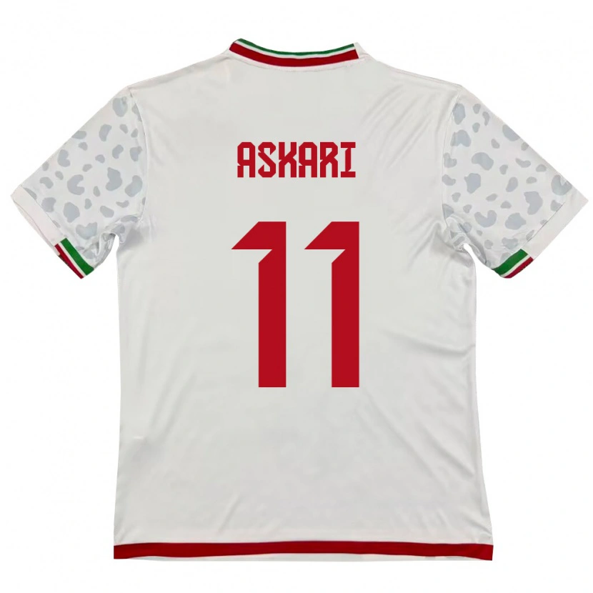 Danxen Mujer Camiseta Irán Mohammad Askari #11 Blanco Rojo 1ª Equipación 26-28 La Camisa México