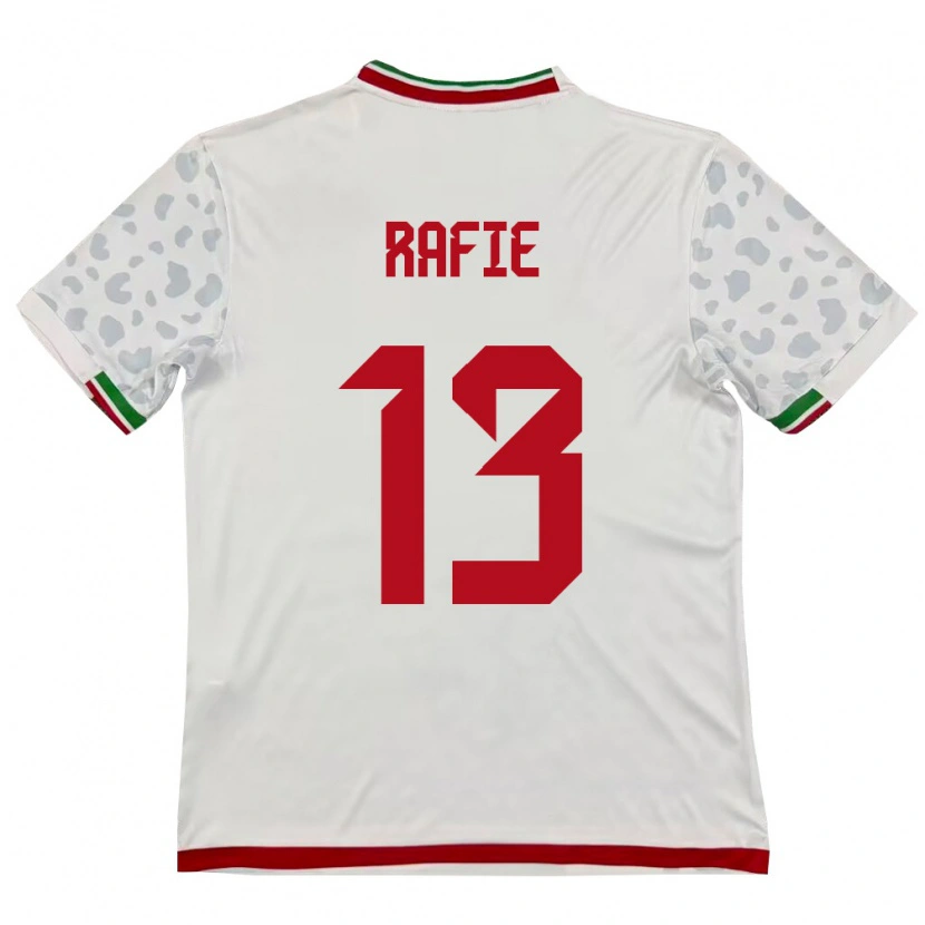 Danxen Mujer Camiseta Irán Abbas Rafie #13 Blanco Rojo 1ª Equipación 26-28 La Camisa México