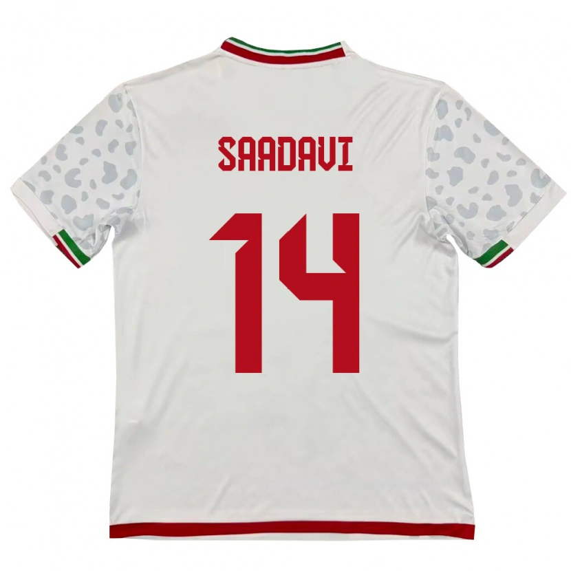 Danxen Mujer Camiseta Irán Zargham Saadavi #14 Blanco Rojo 1ª Equipación 26-28 La Camisa México